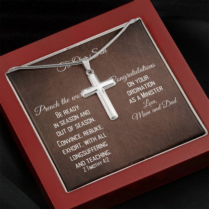 Cross Necklace - Congratulations On Minister Ordination Message Card