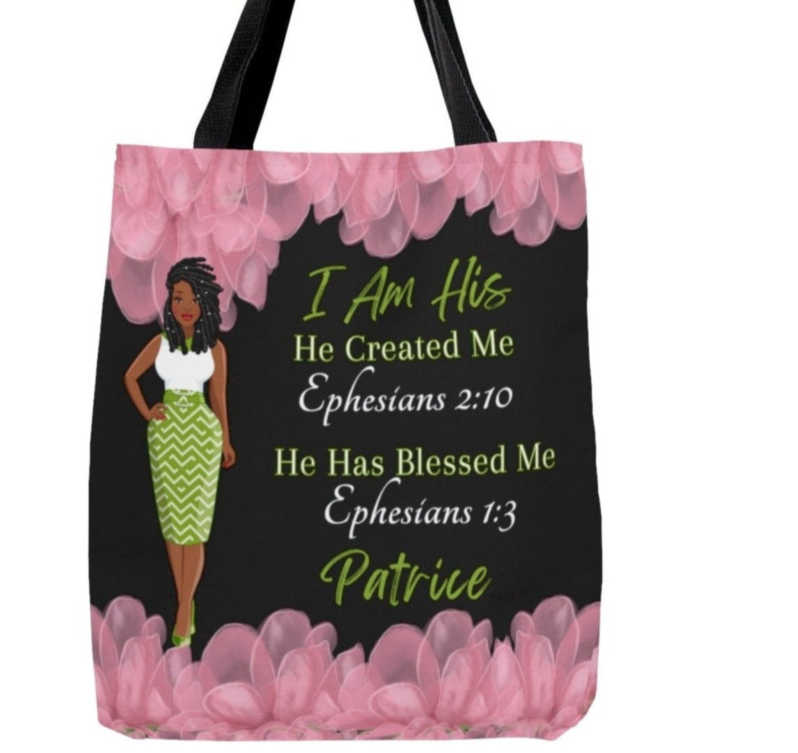 God Is My Source - Large Travel Tote - Black