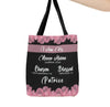 Personalized Bible Verse Tote Bag Pink Flowers Book or Bible Bag
