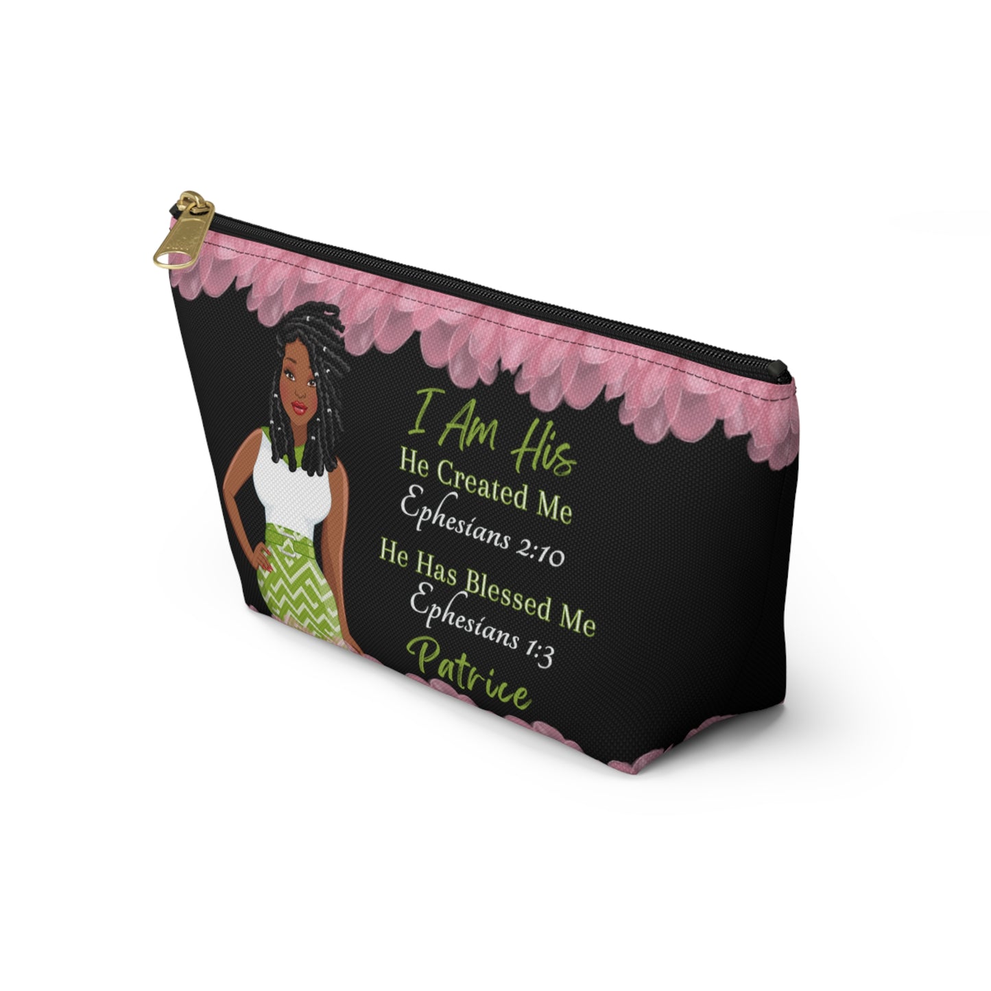 African American Woman Cosmetic Accessory Pouch - Bible Verses