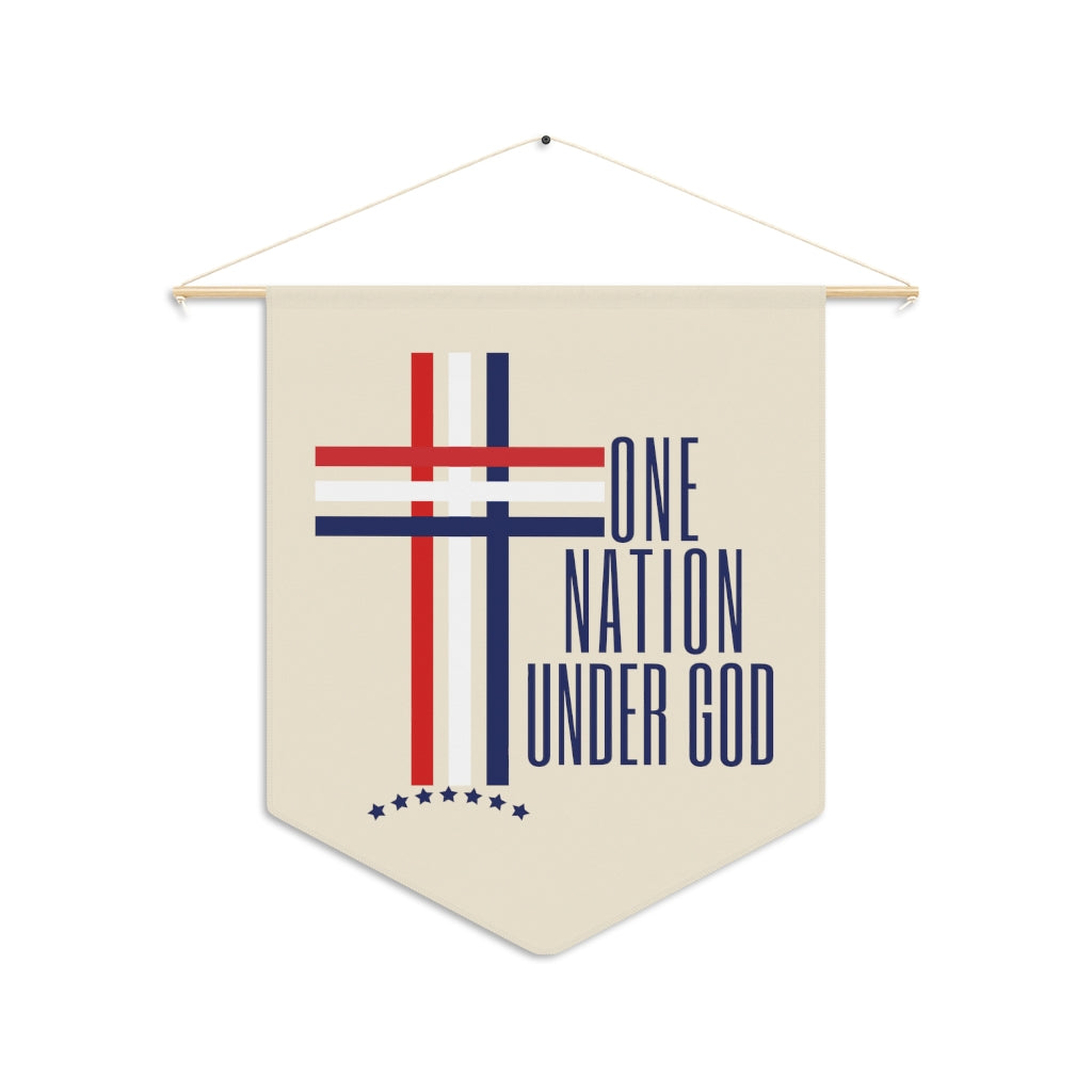 One Nation Under God Christian Inspired Pennant Wall Decorative