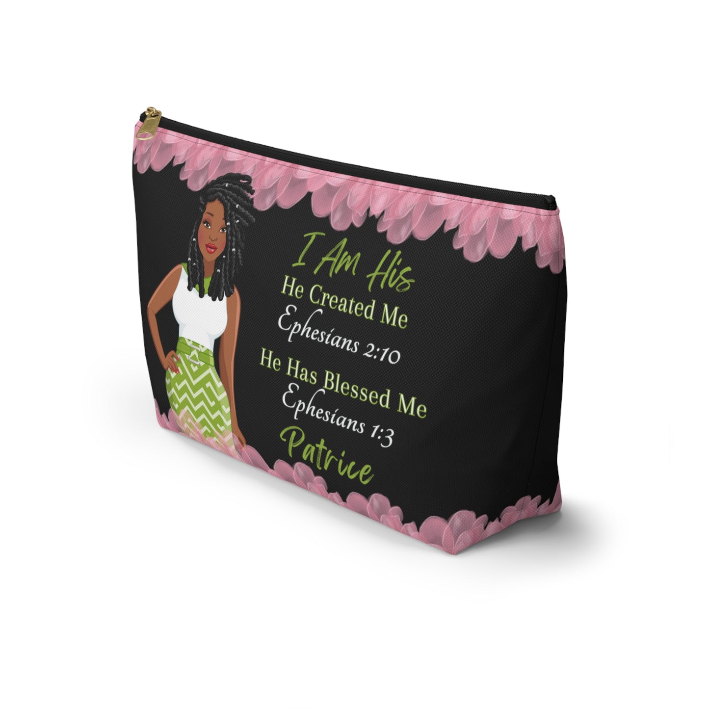 African American Woman Cosmetic Accessory Pouch - Bible Verses