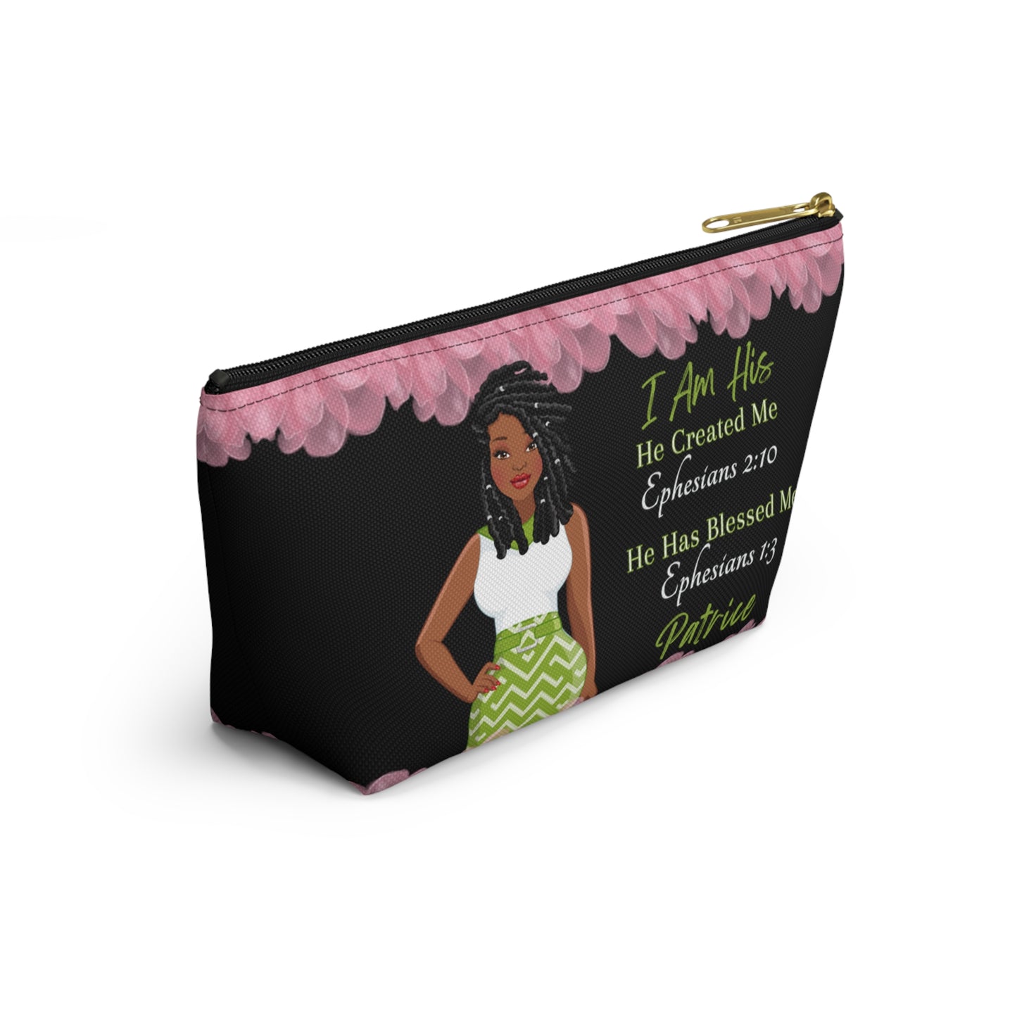 African American Woman Cosmetic Accessory Pouch - Bible Verses