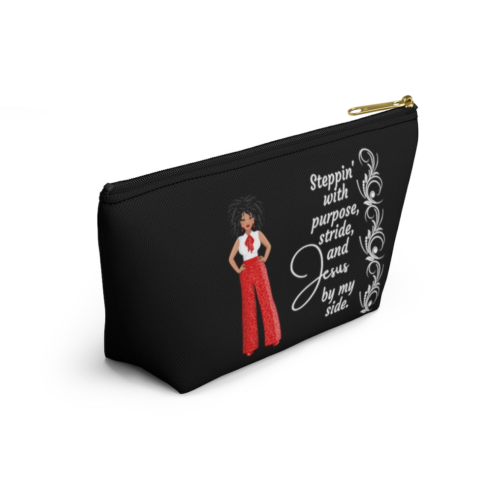Steppin' With Purpose, Stride And Jesus Accessory Pouch and Cosmetic Bag
