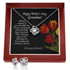 Load image into Gallery viewer, Mother&#39;s Day Message Card To Grandmother With Tulips Love Knot Necklace And Earrings - Nothing Compares